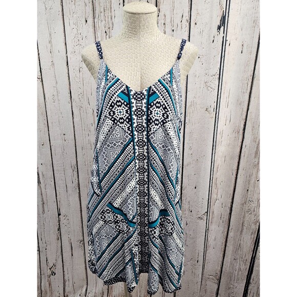 ALK Women's M Lemon Tart‎ Reversible Adjustable Swing Midi Dress Jersey Knit NEW - Picture 2 of 11